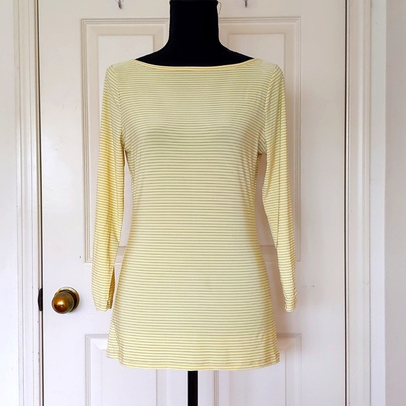 NWT. The Limited Stretch Long Sleeve Blouse with stripes and elastic on sleeves. - Picture 1 of 5